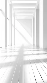 Minimalist Architectural Corridor with Linear Perspective and Directional Lighting