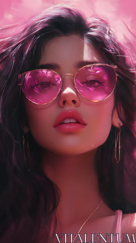 Pink neon sunglasses capture dreamy summer confidence