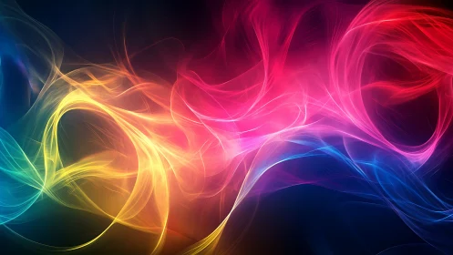 Color storms collide and weave silky ribbons of digital light