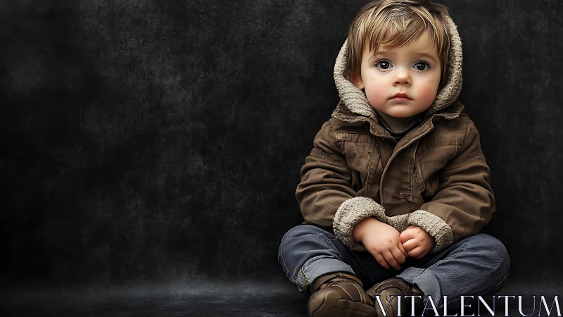 Child Portrait with Warm Tonality and Studio Lighting Setup.