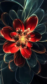 Luminous fractal blossom unfolds in radiant cosmic darkness