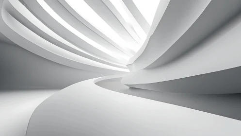 Interstitial Spirals: Parametric White Volumetric Architecture.