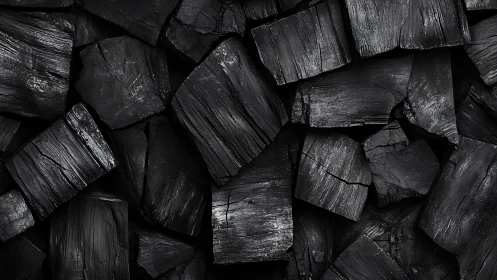 Charcoal geometry of shattered night, stacked in dark rhythm.