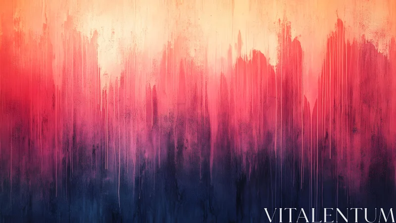 Abstract gradient painting with vibrant drips and sunset tones.