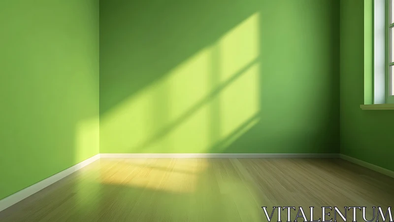 Sunlit green room inviting quiet moments of fresh calm.