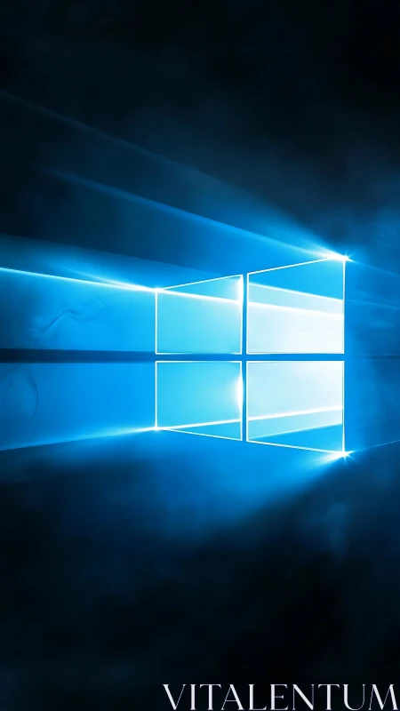 Soft blue window glow opening into a calm digital space.