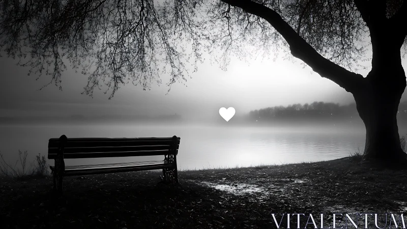 Solitary Bench Dreams Beneath Weeping Willow.