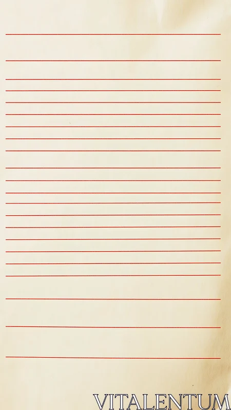 Lined beige paper sheet shows evenly spaced red guide lines