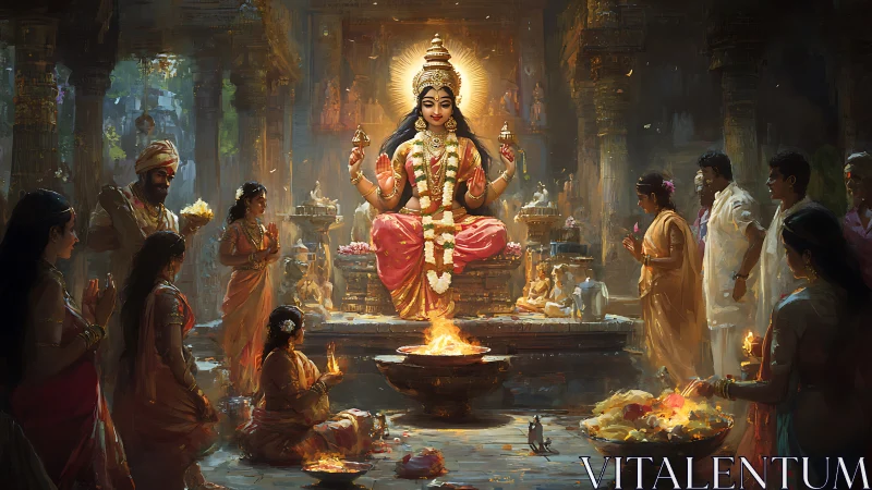 Goddess presides over vibrant South Indian temple ritual.