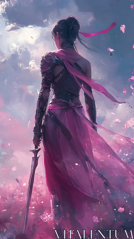 Petalstorm warrior gazes into a sky of unfinished wars.