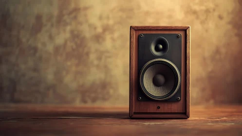 Cozy vintage wooden speaker ready to share warm, rich sound.