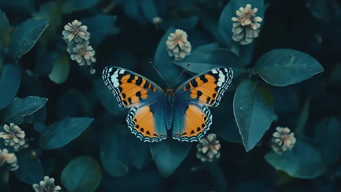 Morphological analysis of butterfly coloration on foliage matrix.
