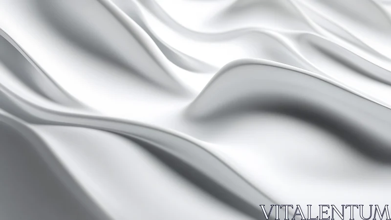 Smooth White Fabric Waves Abstract Minimalist 3D Background.
