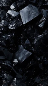 Obsidian night shards cradle polished onyx monoliths.