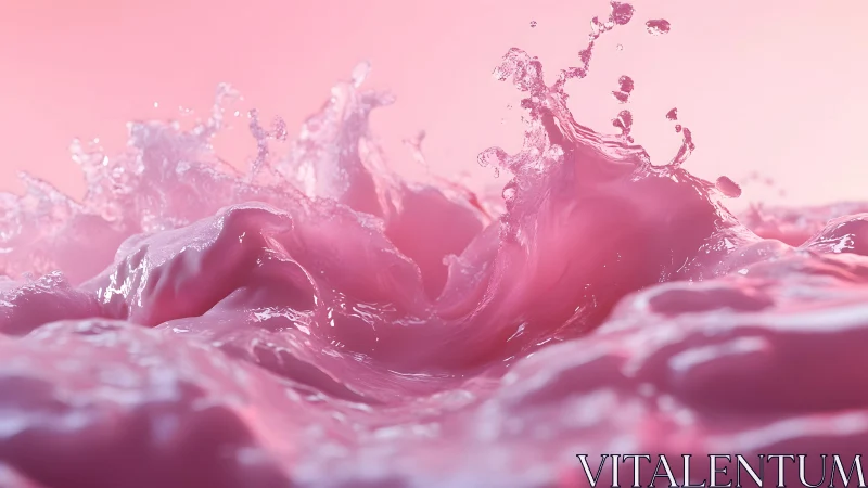 Splash of Pink Liquid in Abstract Artistic Close-Up Photography.