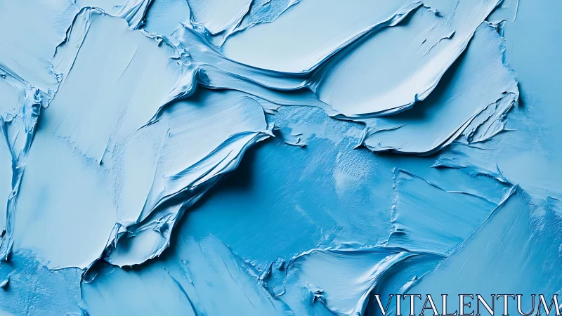 Impasto cyan relief fields with sculpted abstract planes.