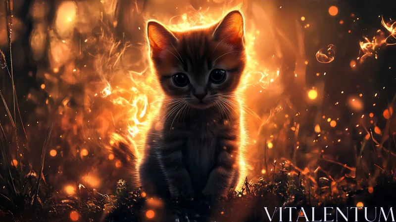 Inferno Kitten: Blazing Through the Mystical Flames.