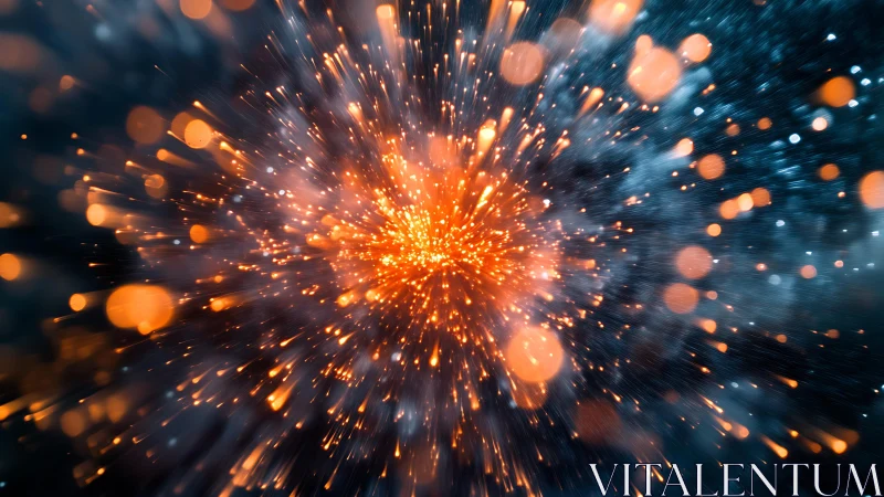 Vibrant Abstract Explosion of Light and Color in Motion Blur Style.