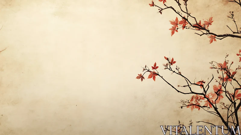 Whispering maple branches on parchment-tinted silence.