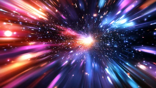 Stellar superhighway into a neon-soaked cosmic heartbeat.