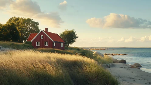 Red Cottage by the Shore.