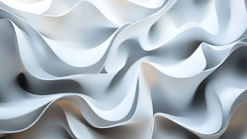 Curved metallic surfaces form layered abstract wave structure