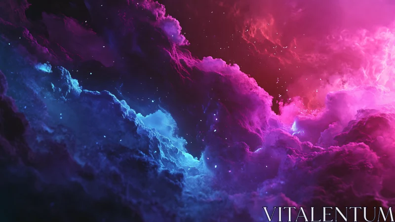 Colorful nebula cloud formation rendered in vibrant contrast
