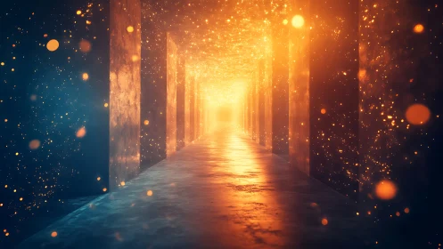 Luminous corridor of stardust leading into a radiant abyss.
