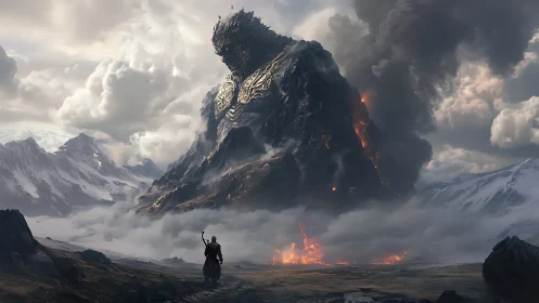 Titan of Embers rises from the mountain’s burning heart.