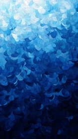 Layered blue brushstroke waves drift into deep calm