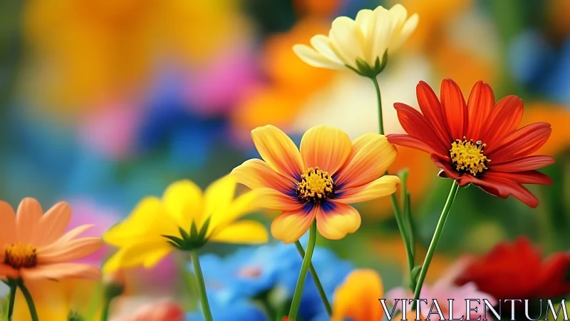 Vibrant Daisy Garden in Soft Focus Bloom.