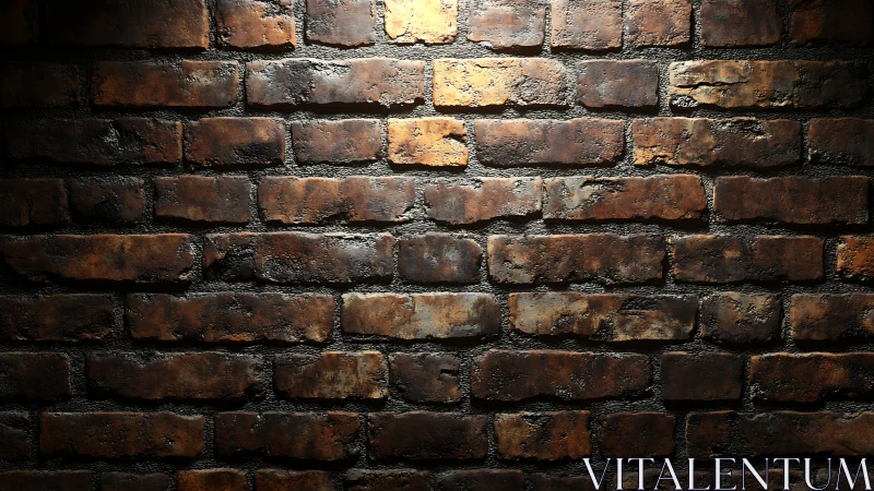 Moody brickwork spotlighted in warm industrial hush.