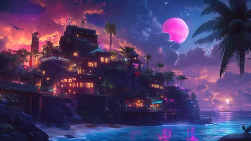 Coastal Oasis Aglow in Twilight Magic.