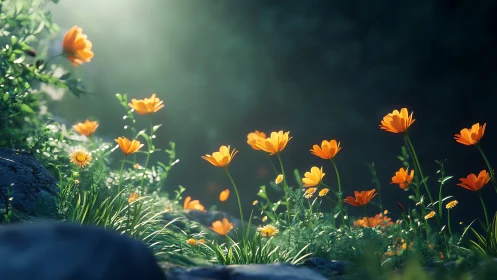Golden Daisy Dance: Luminous Petals Bloom in Enchanted Meadow.