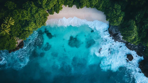 Turquoise Cove From Above: Aerial Coastal Composition.