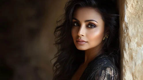 Cinematic closeup portrait with shallow depth and golden tones