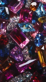 Photorealistic jewel cluster with prismatic refraction study.