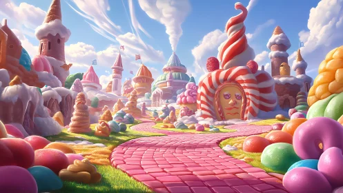 Whimsical Candy Kingdom Castle Gates Open to Dream