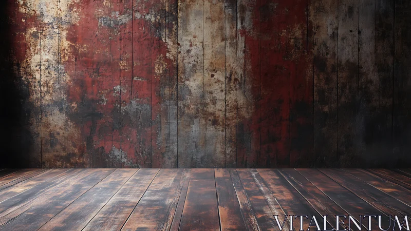 Weathered wood studio backdrop with rich rustic patina.