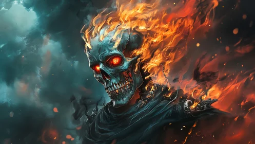 Skull of stormfire laughs loudly through molten midnight