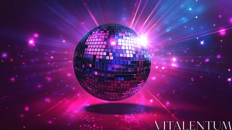 Neon disco planet exploding in magenta starlight glory.