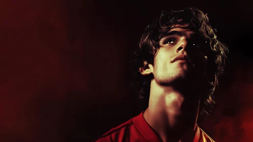 Upward gaze carves a hero’s silhouette from molten dusk