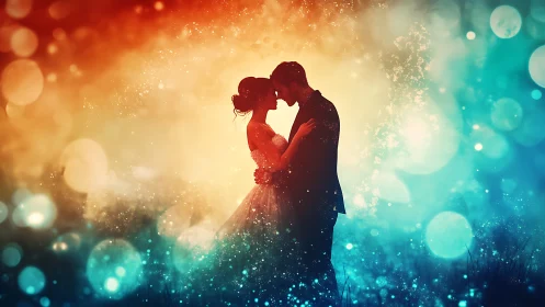 Embracing Love: A Glowing Moment of Connection.