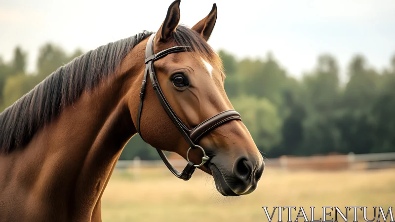 Pasture daydreams of a chestnut horse in quiet golden light.