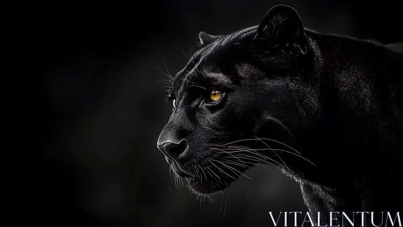 Black Panther Portrait Study with Amber Irises