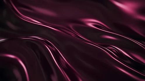 Deep Burgundy Silk Waves Abstract Texture with Smooth Lighting.