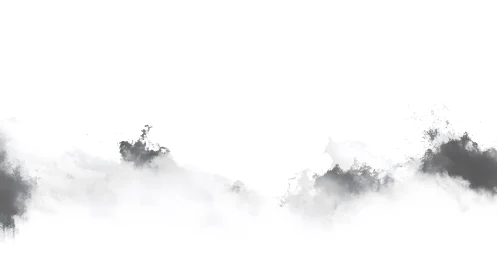 Minimalist abstract black and white ink cloud border background.