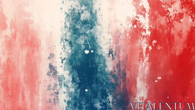 Vertical tricolor abstraction explores layered pigment erosion