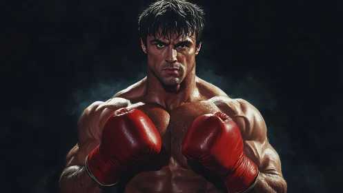 The Crimson Warrior's Reckoning: Muscle Forged in Defiance.