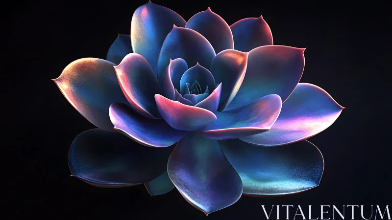Galactic succulent blooms in iridescent twilight glow.